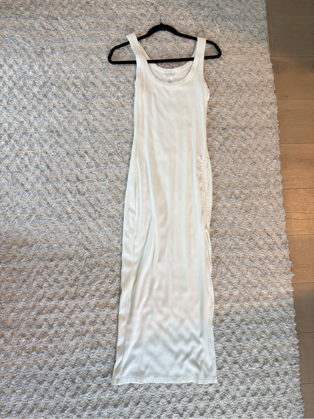 l*space Cream Ribbed Tank Maxi Dress